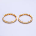 35mm Clear Micro Paved CZ Endless Hoop Minimalist Earrings | AB069 AB070