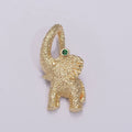 3D Elephant Charm Textured Gold / Silver Animal Jewelry Craft Supply Gold Plated over Brass E-609 E-610