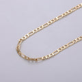 3mm 16K Gold plated Figaro Chain, Flat Curb Chain Jewelry Sold By The Yard For Necklace Bracelet Anklet Supply | ROLL-274 Clearance Pricing - DLUXCA