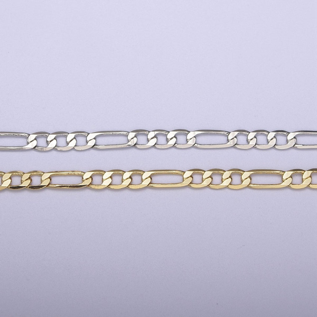 3mm Silver Figaro Chain by Yard for Jewelry Making Supply | ROLL-763 Clearance Pricing