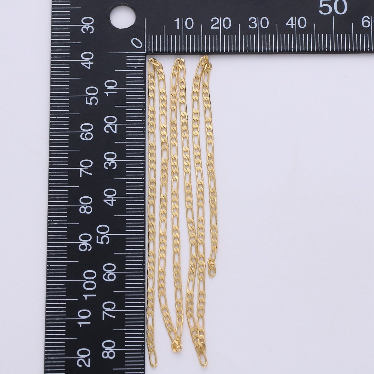4mm Figaro Chain, 24K Gold plated Figaro Chain, Flat Figaro Chain Jewelry Chain Sold by the Yard For Necklace Bracelet Anklet Supply Component | ROLL-226 Clearance Pricing - DLUXCA