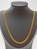 4mm Miami Cuban Curb Chain Necklace, Gold plated Miami Cuban Curb Chain 20 inch for Men Girl Unisex Chain 4m Curb Chain w/ Lobster Clasps| CN-764 Clearance Pricing - DLUXCA