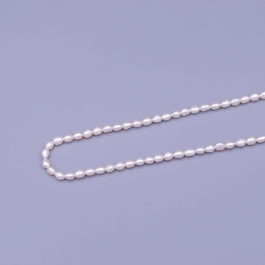4mm Oval Freshwater Pearl Strand Jewelry Making Finding Supply | WA-1663 Clearance Pricing - DLUXCA
