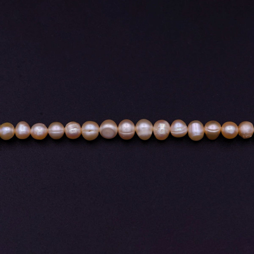 5.5-6.7mm AAA Small Nugget Pearl Beads, Champagne Pink Freshwater Pearl Beads, Loose Pearl, Pearl Strand, Seed Pearl, Natural Pearl, Luster Pearl Jewelry | WA-583 Clearance Pricing - DLUXCA