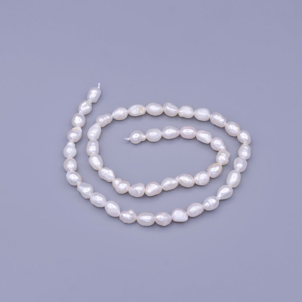 5.5mm Baroque Oval Freshwater Pearl 50 Pieces/Strand Jewelry Making Findings Supply | WA-1672 Clearance Pricing - DLUXCA