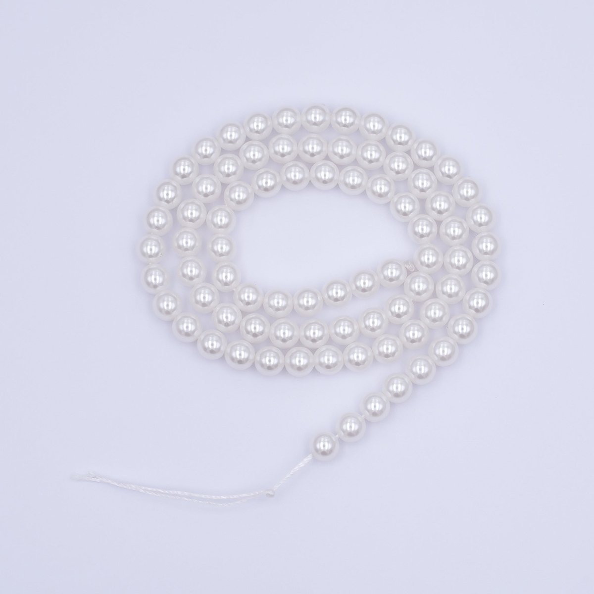 5mm White, Light Pink Round Shell Pearl Strand | WA - 2988 WA - 2994 