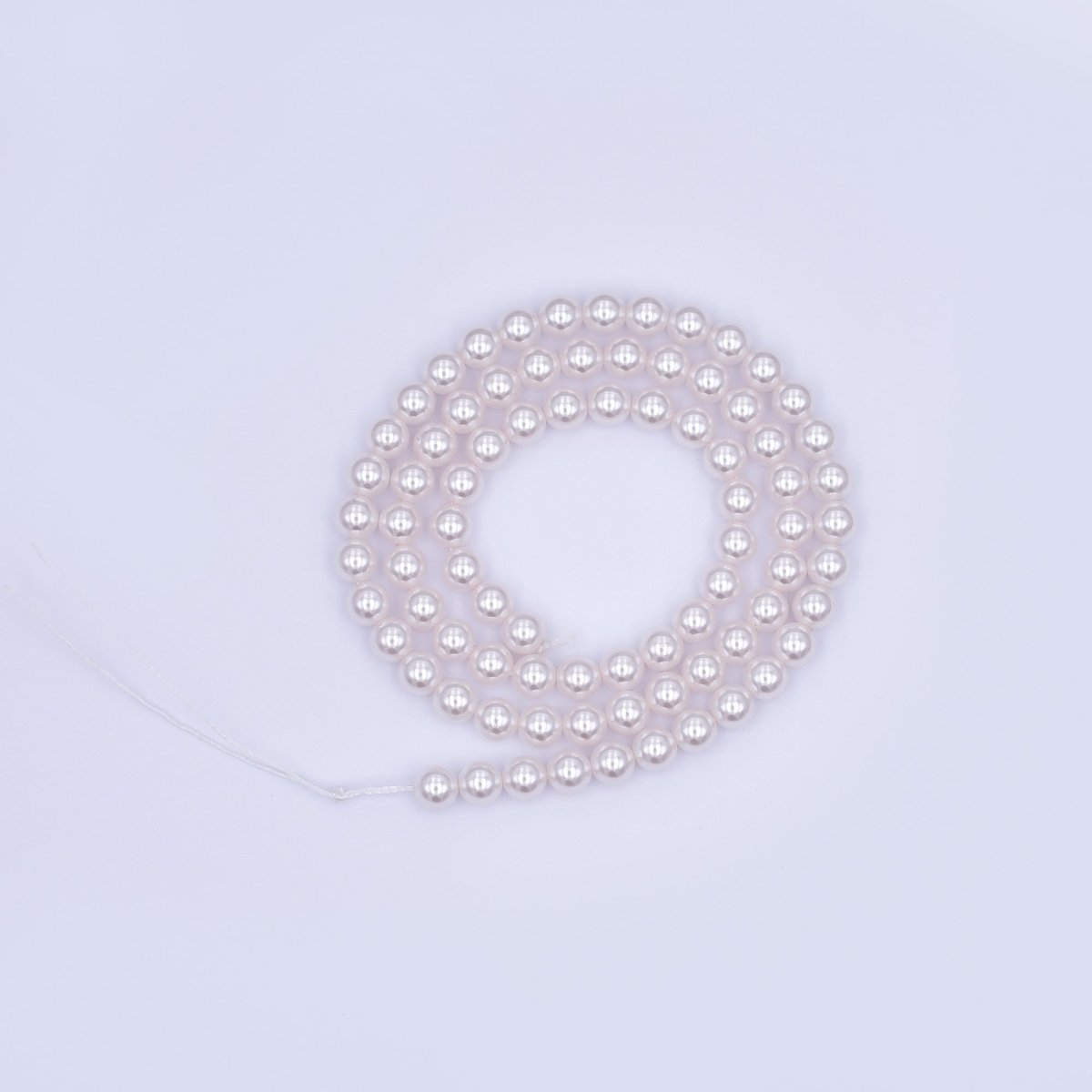 5mm White, Light Pink Round Shell Pearl Strand | WA - 2988 WA - 2994 