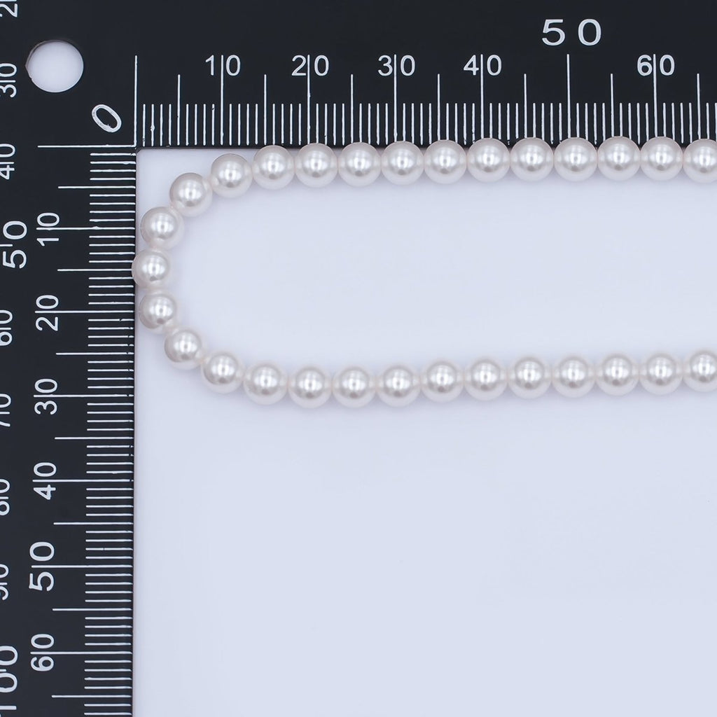5mm White, Light Pink Round Shell Pearl Strand | WA - 2988 WA - 2994 