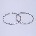 60mm, 50mm Gold plated Twist Geometric Hoop Hinge Latch Earrings in Gold & Silver | AB-499 - AB-502 - DLUXCA
