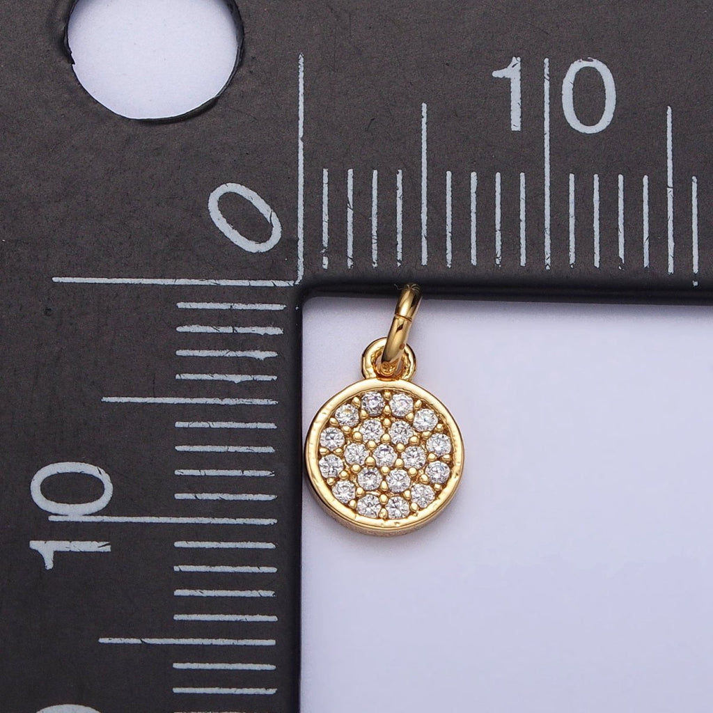 6.5mm Clear Micro Paved CZ Round Add-On Charm in Gold & Silver | AC309 AC310 - DLUXCA