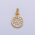 6.5mm Clear Micro Paved CZ Round Add-On Charm in Gold & Silver | AC309 AC310 - DLUXCA