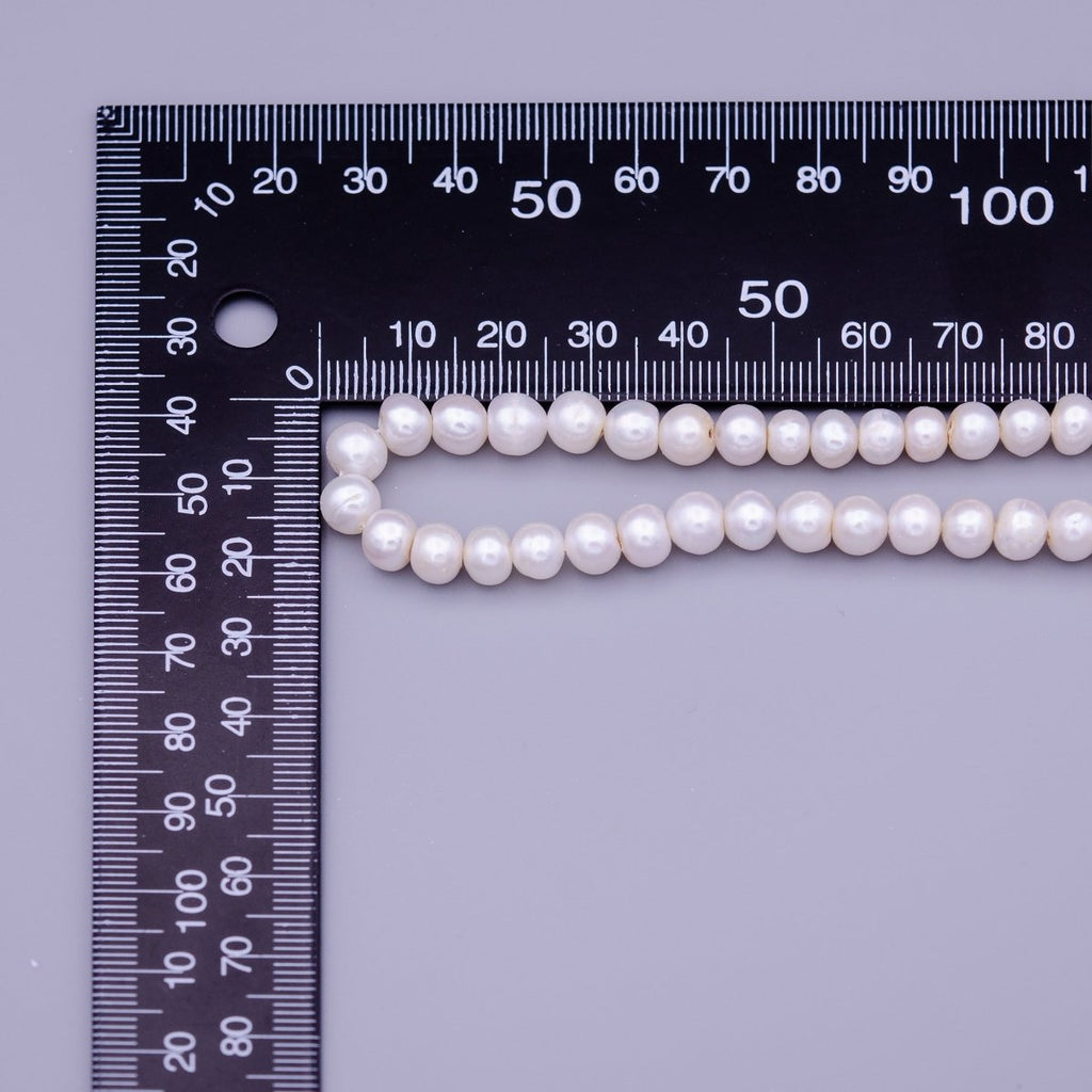 6.5mm Natural AAA Nugget Freshwater Pearl Bead 70pcs Full Strand | WA-1322 Clearance Pricing - DLUXCA
