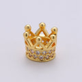 6MM Beads CZ Micro Crown Beads Large Hole Crown Spacer Beads, Cubic Zirconia Crown Beads, CZ Big Hole Crown Charm Bracelet B-299 - DLUXCA