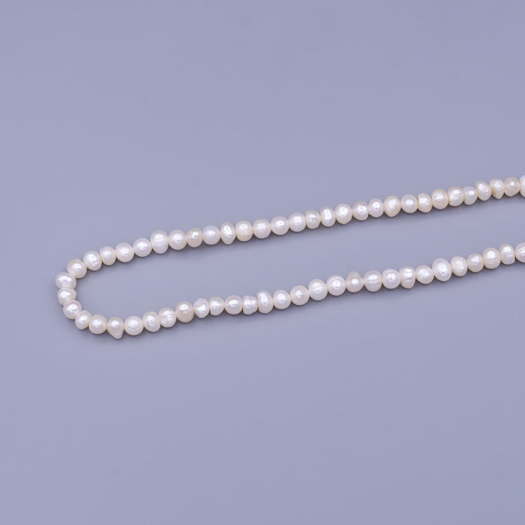 6mm Ringed Button Freshwater Pearl 80 Pieces/Strand Jewelry Making Findings | WA-1671 Clearance Pricing - DLUXCA