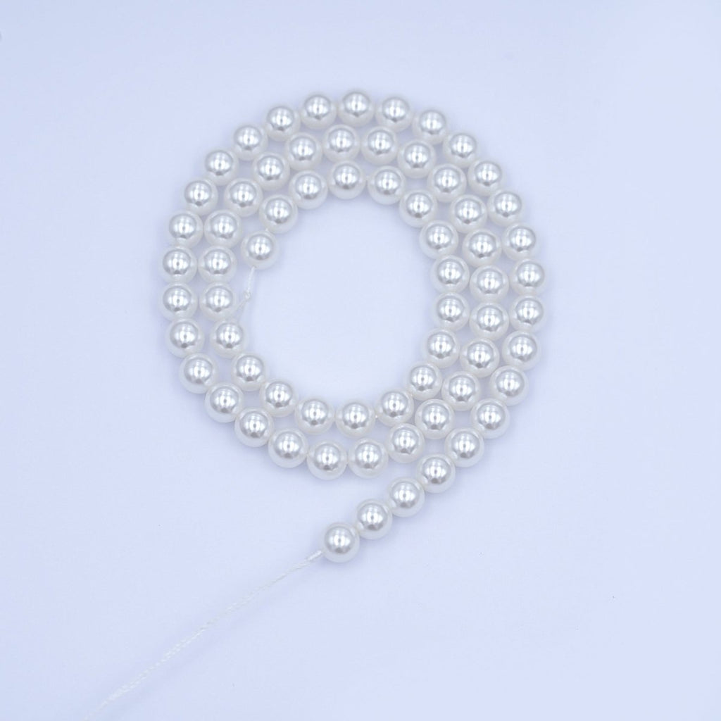 6mm Round White, Purple, Pink Shell Pearl Strand | WA - 2989 - WA - 3014 