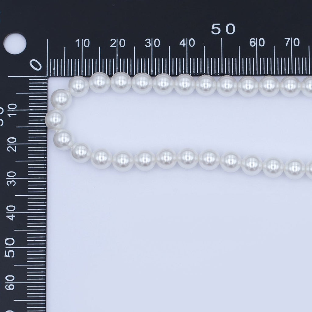 6mm Round White, Purple, Pink Shell Pearl Strand | WA - 2989 - WA - 3014 