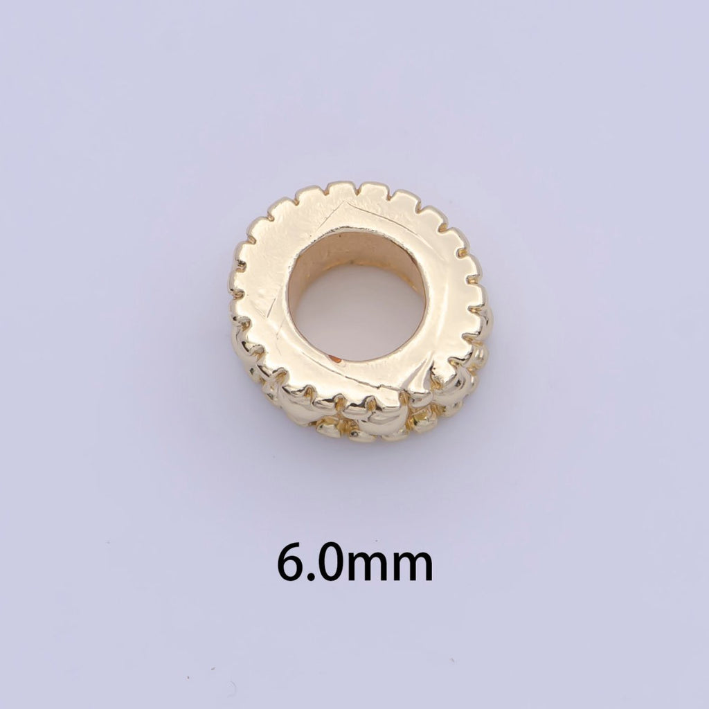 6mm Rounded Dot Gold Wide Spacer Supply | K-327 - DLUXCA