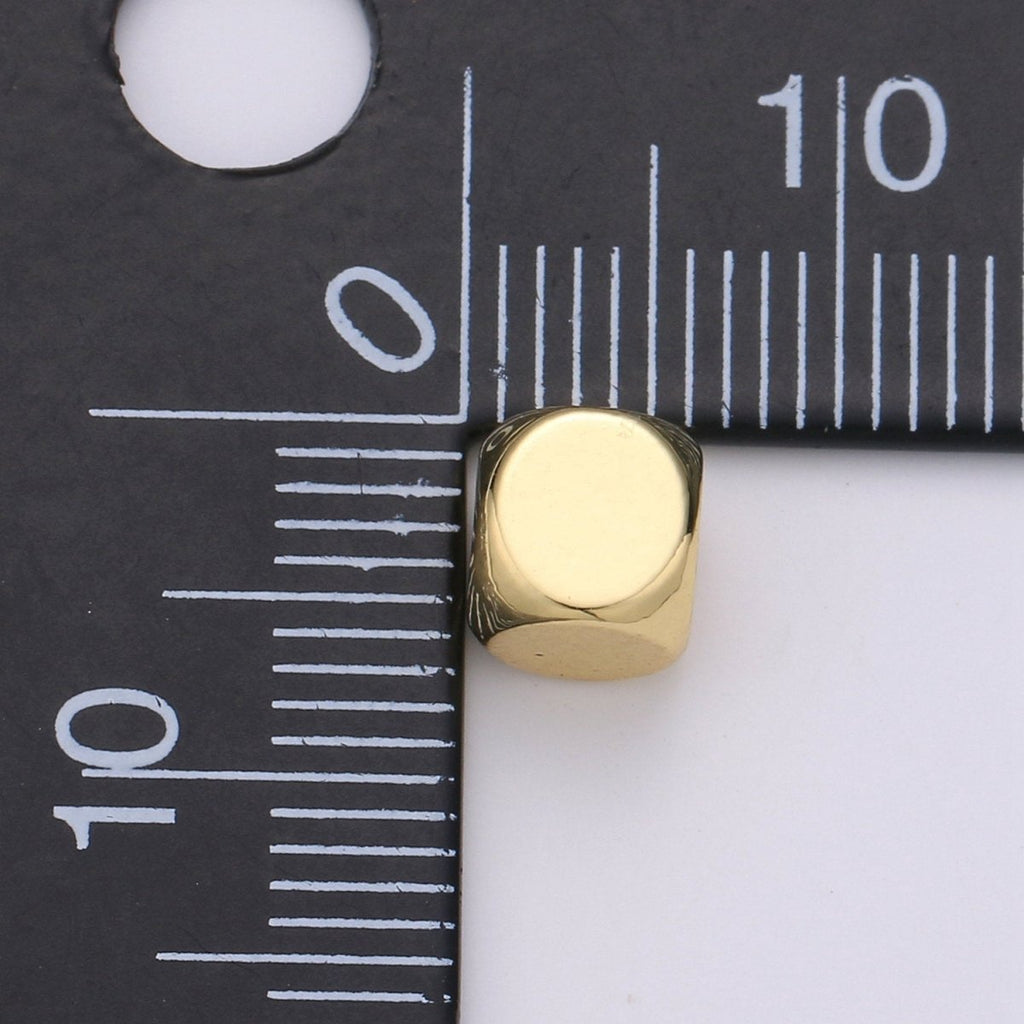 6X6mm 14k Shiny Gold Cube Beads, Square Tube Beads, Spacer Beads, Bracelet Beads, Solid Tube Beads, Gold plated Findings, B-300 - DLUXCA