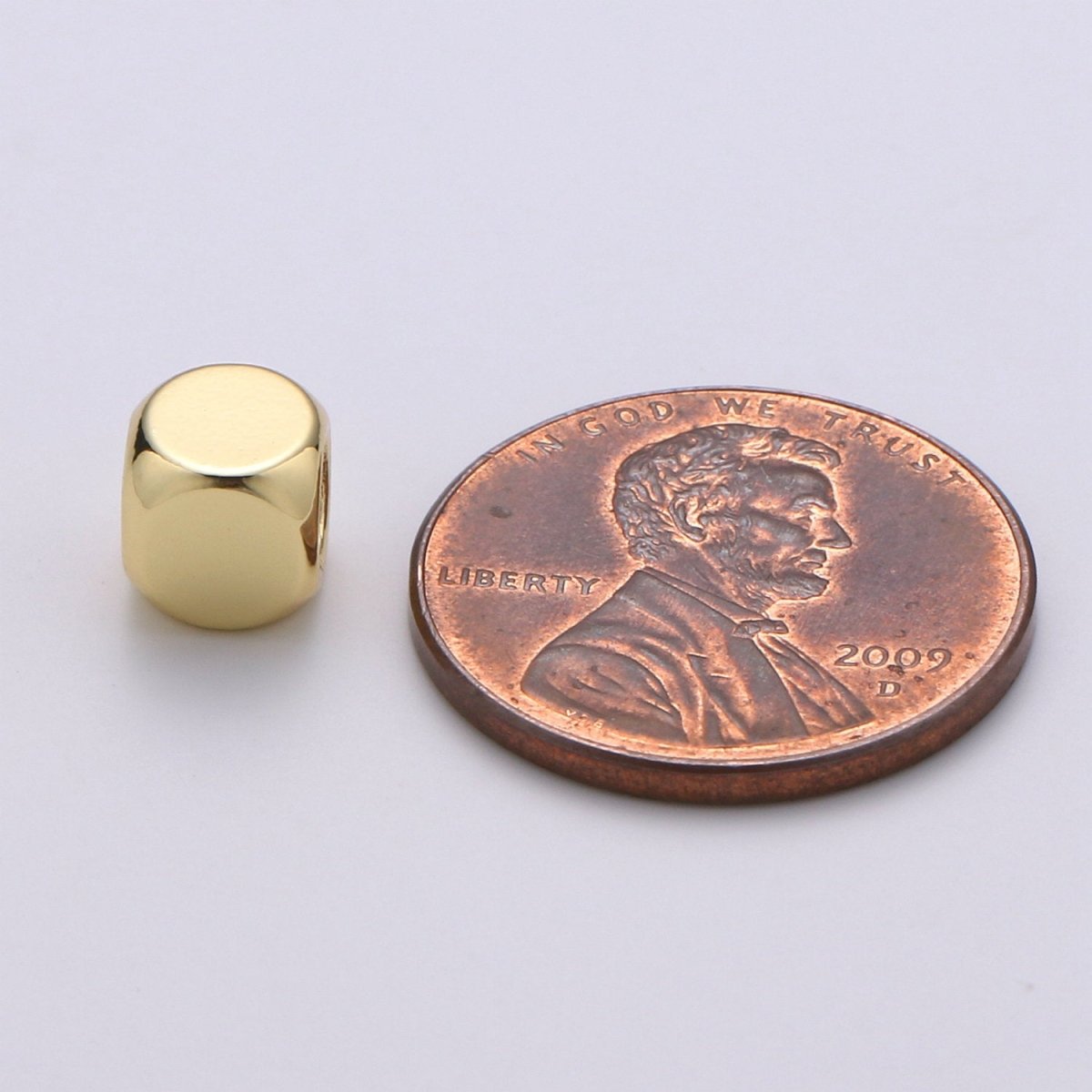 6X6mm 14k Shiny Gold Cube Beads, Square Tube Beads, Spacer Beads, Bracelet Beads, Solid Tube Beads, Gold plated Findings, B-300 - DLUXCA
