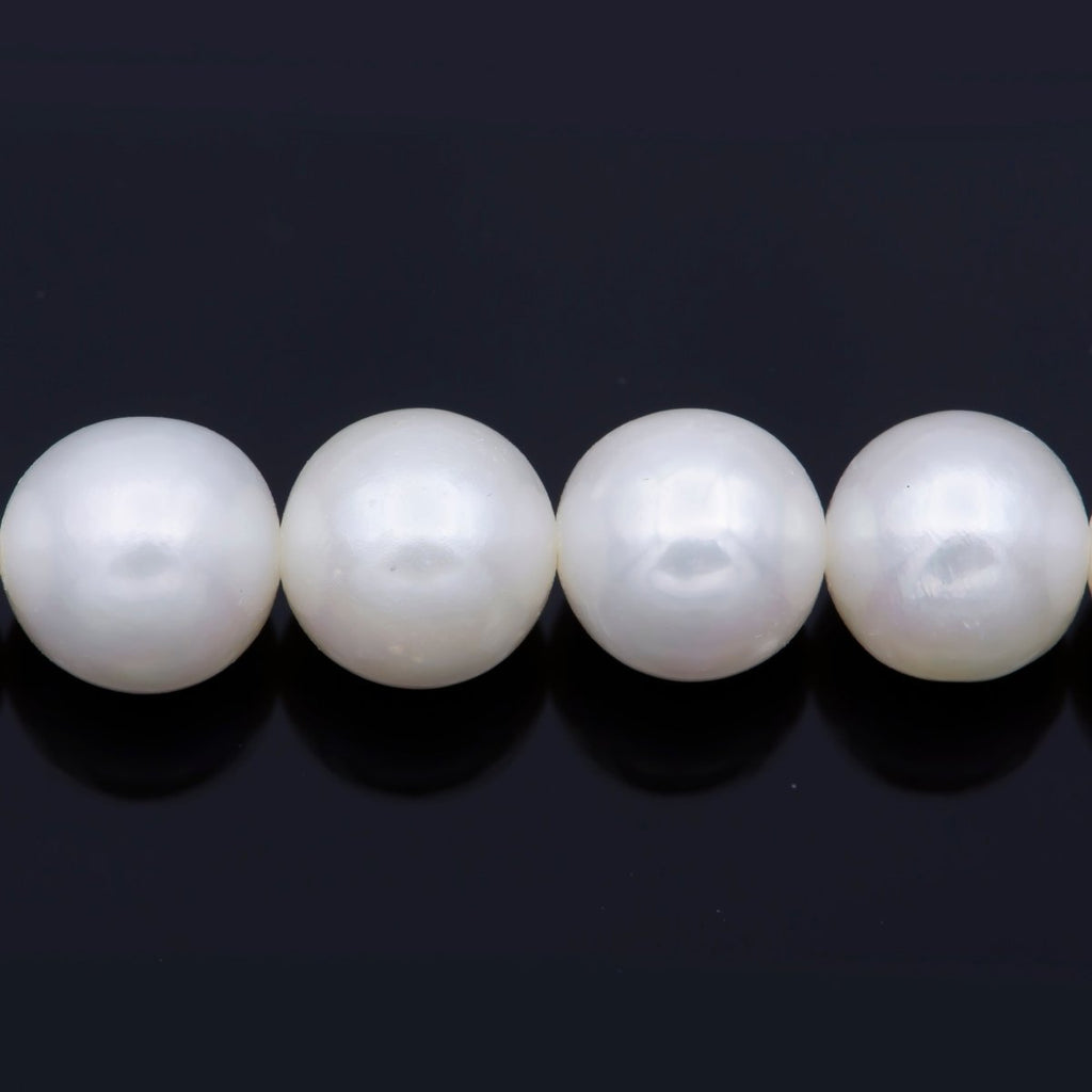 8mm - 9mm AAA Round Natural Freshwater White Pearl Strand Jewelry Making | WA-083 Clearance Pricing - DLUXCA