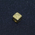 8mm Gold plated Square Spacer Beads, Gold Happy Face Spacer Beads, Gold Smiley Face Beads for Bracelet Necklace Component B-616 - DLUXCA