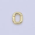 9.5mm Rectangular Push Spring Gate Ring Gold Supply | K-298 - DLUXCA