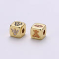 9x9mm CZ Gold plated Beads, Evil Eye Beads, Heart Beads, Love Beads, Animal Blocks Micro Pave Block Charm for Bracelet Necklace Supply K-438 K-439 K-441 - DLUXCA