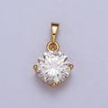 20.5mm Clear CZ Solitaire Round Classic Pendant | AA00018