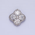 Mini Clover Charm Micro Pave Silver Four Leaf Pendant Minimalist Jewelry AA250 - DLUXCA