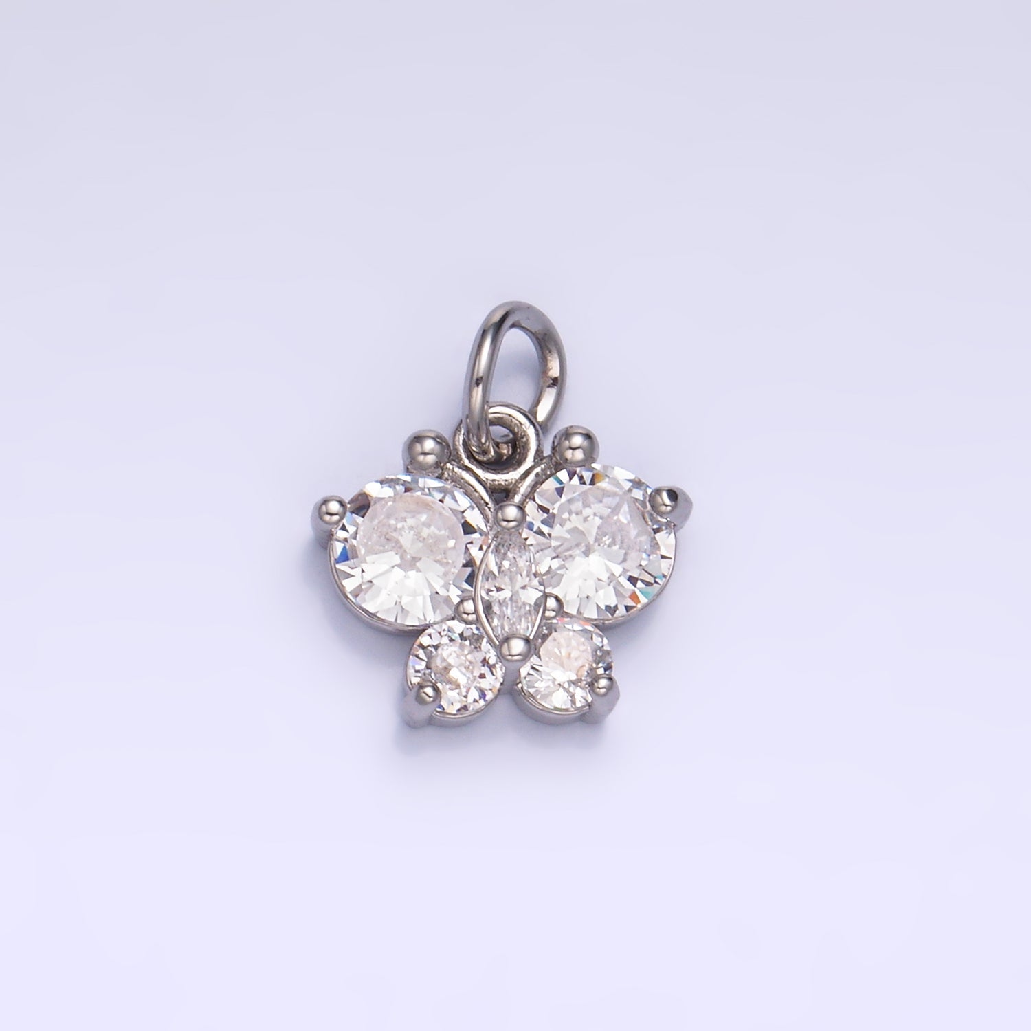 24K Gold plated Pink, Multicolor, Red CZ Butterfly Charm in Gold & Silver | M806 M807