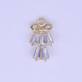 Multiple Clear Baguette CZ Ribbon Gold Charm | C-473