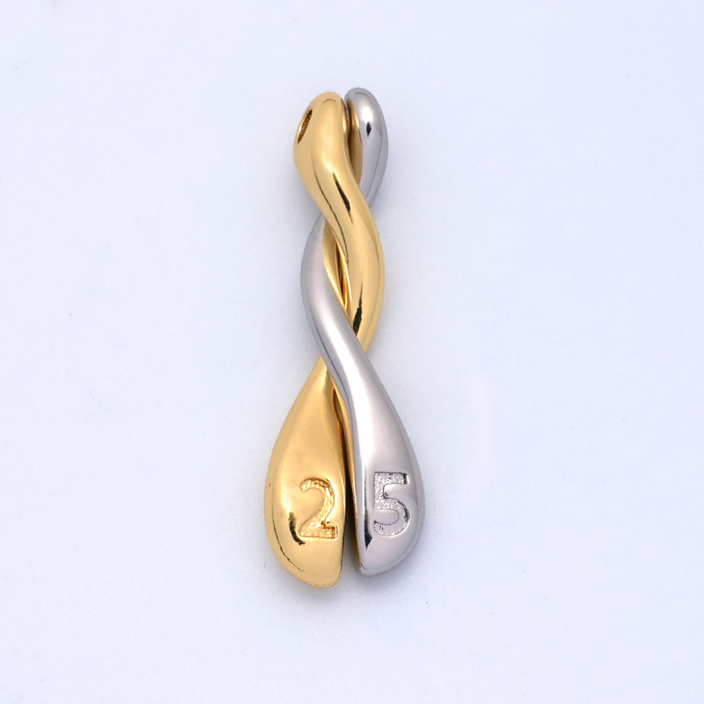 24K Gold plated Molten Drip Twirl Mixed Metal Charm Set | C875