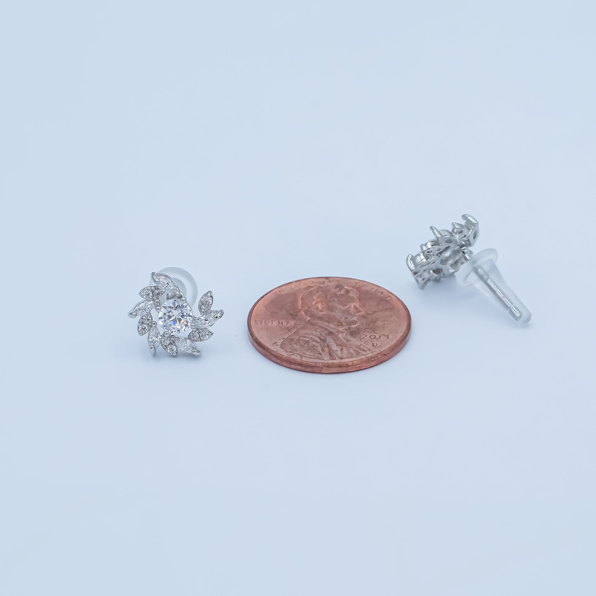 24K Gold Plated Marquise Micro Paved CZ Spiral Stud Earrings Set in Gold & Silver | AB488 AB549