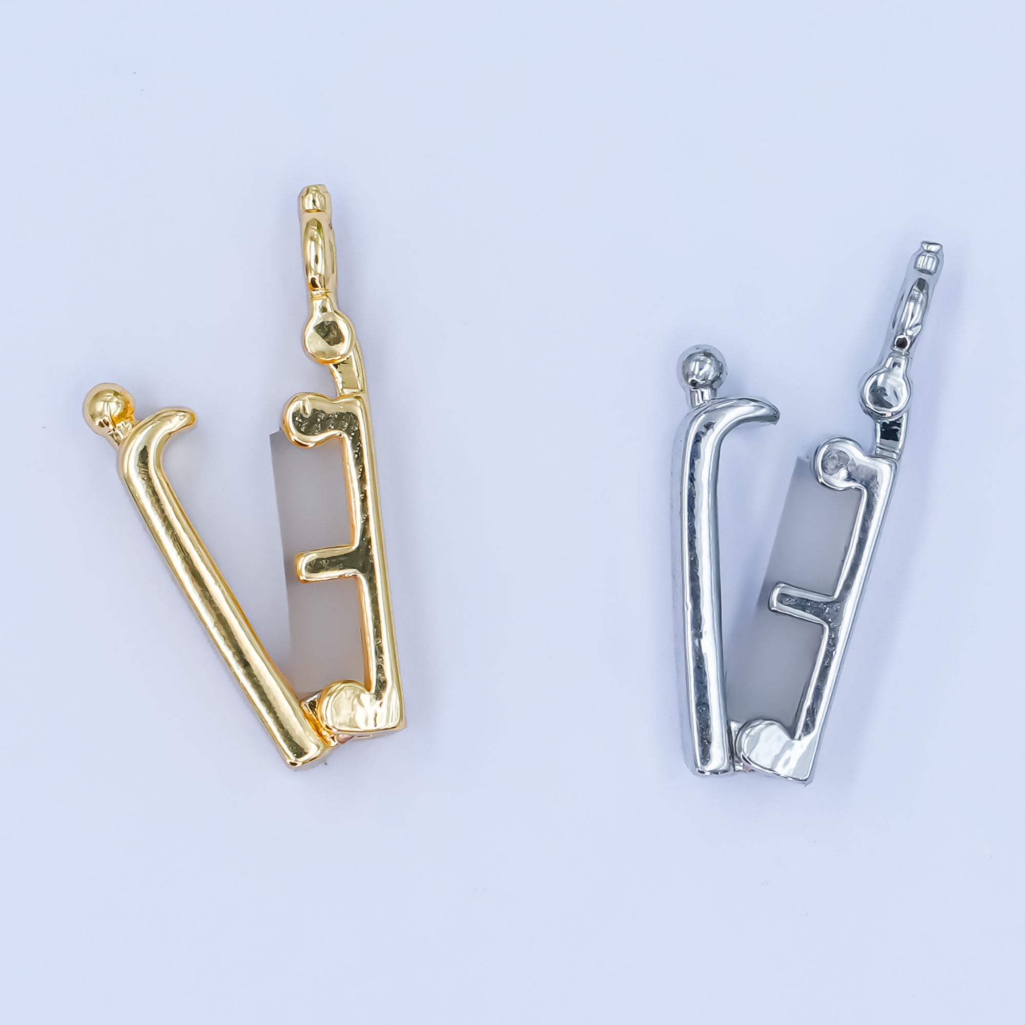 24K Gold plated Minimalist Snap Rectangular Bail Finding in Gold & Silver | Z1086