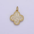 Dainty Gold clover charm, Silver clover pendants Lucky gold Pendant 14k Gold plated Charm E-708 E-709