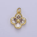 Mini Clover Charm Clear Pink Green CZ Lucky Charm E-768 E-769 E-770 - DLUXCA