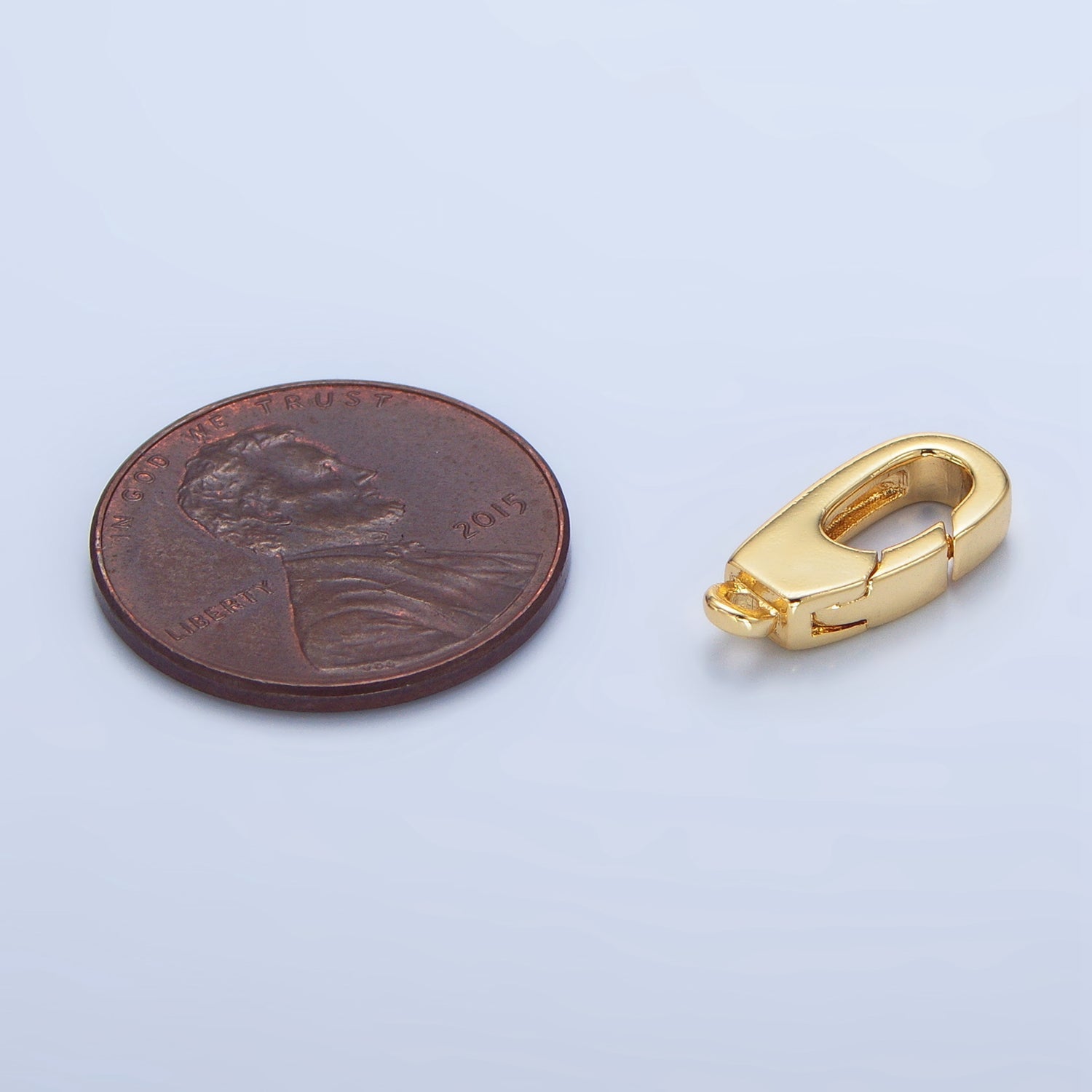 24K Gold plated 15mm Triggerless Push Rectangle Lobster Clasps Closure Findings in Gold & Silver | Z960