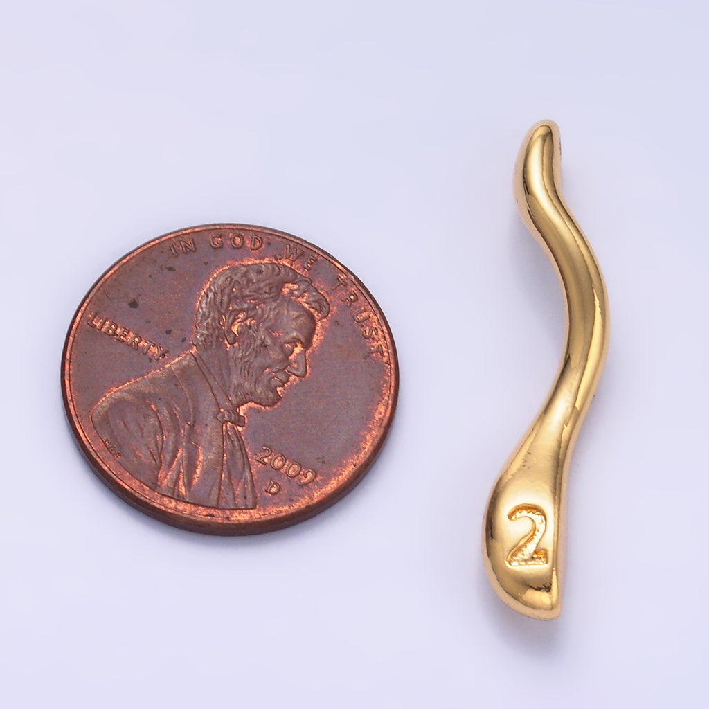 24K Gold plated Molten Drip Twirl Mixed Metal Charm Set | C875