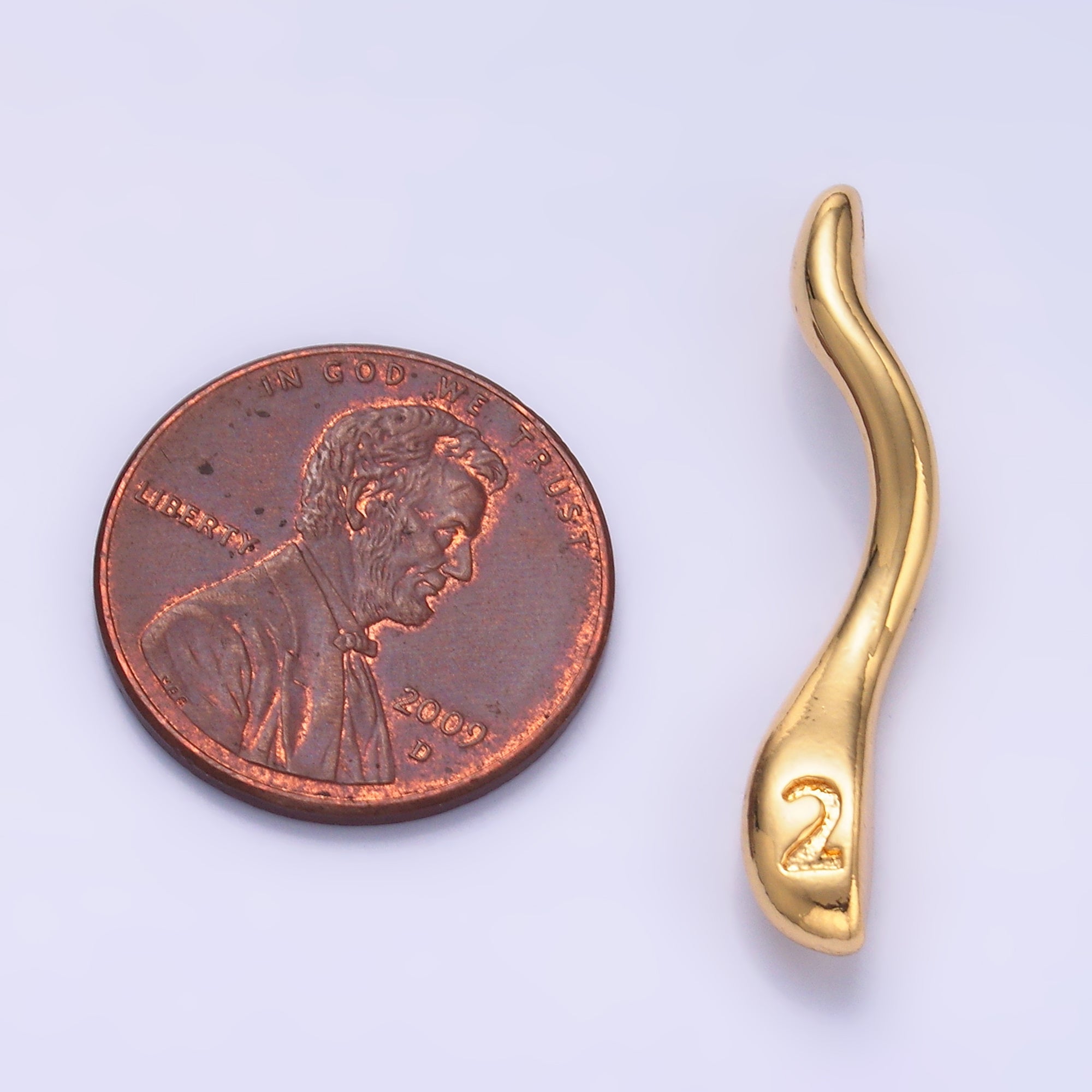 24K Gold plated Molten Drip Twirl Mixed Metal Charm Set | C875