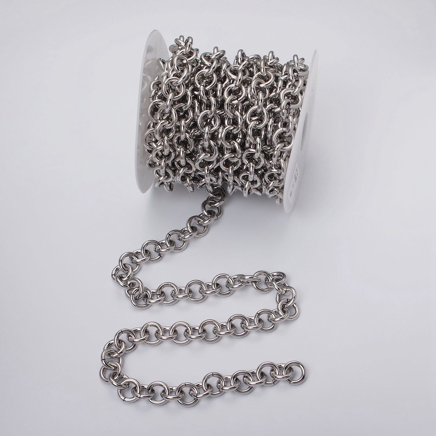 16K Gold plated 13mm Rolo Statement Unfinished Chain by Yard in Gold & Silver | ROLL-1189 ROLL-1190 Clearance Pricing
