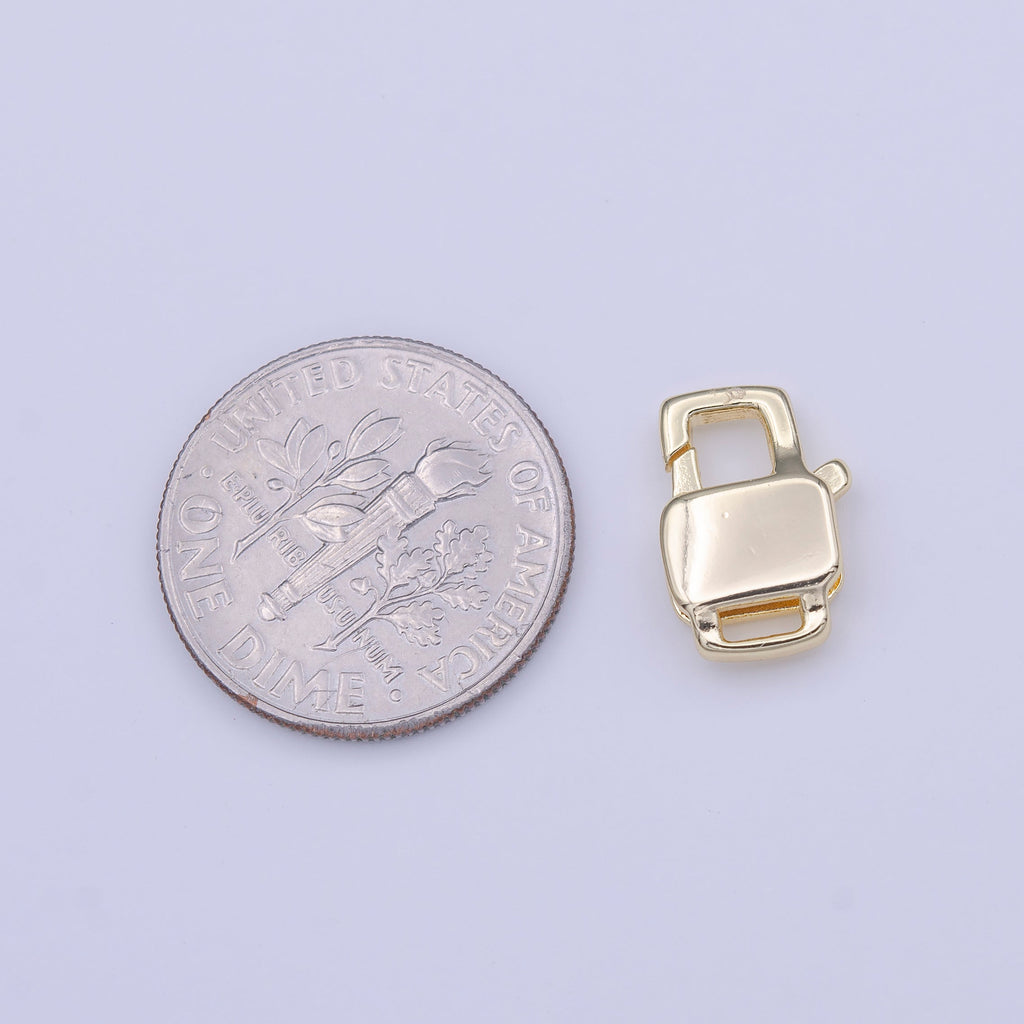 12mm Double Sided Boxy Rectangular Lobster Clasps Jewelry Closure in Gold & Silver | K261 K267 - DLUXCA