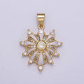 24K Gold plated 27mm White, Red, Black, Pink Enamel Micro Paved CZ Heart Pendant | H436 - H441