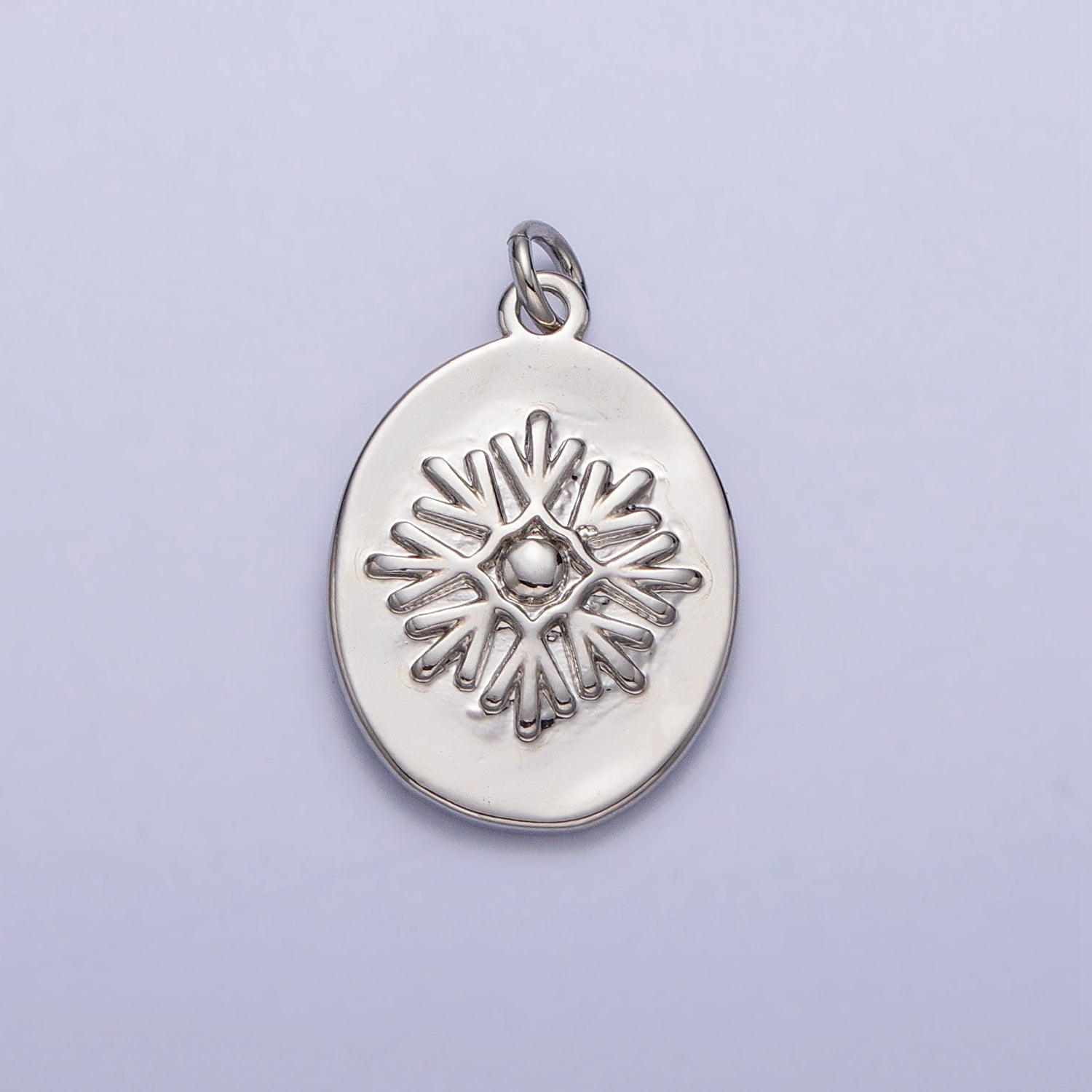 Double Sided Portrait of Victorian Lady Flower Pearl Cameo Oval Charm in Gold & Silver | AC299 AC300