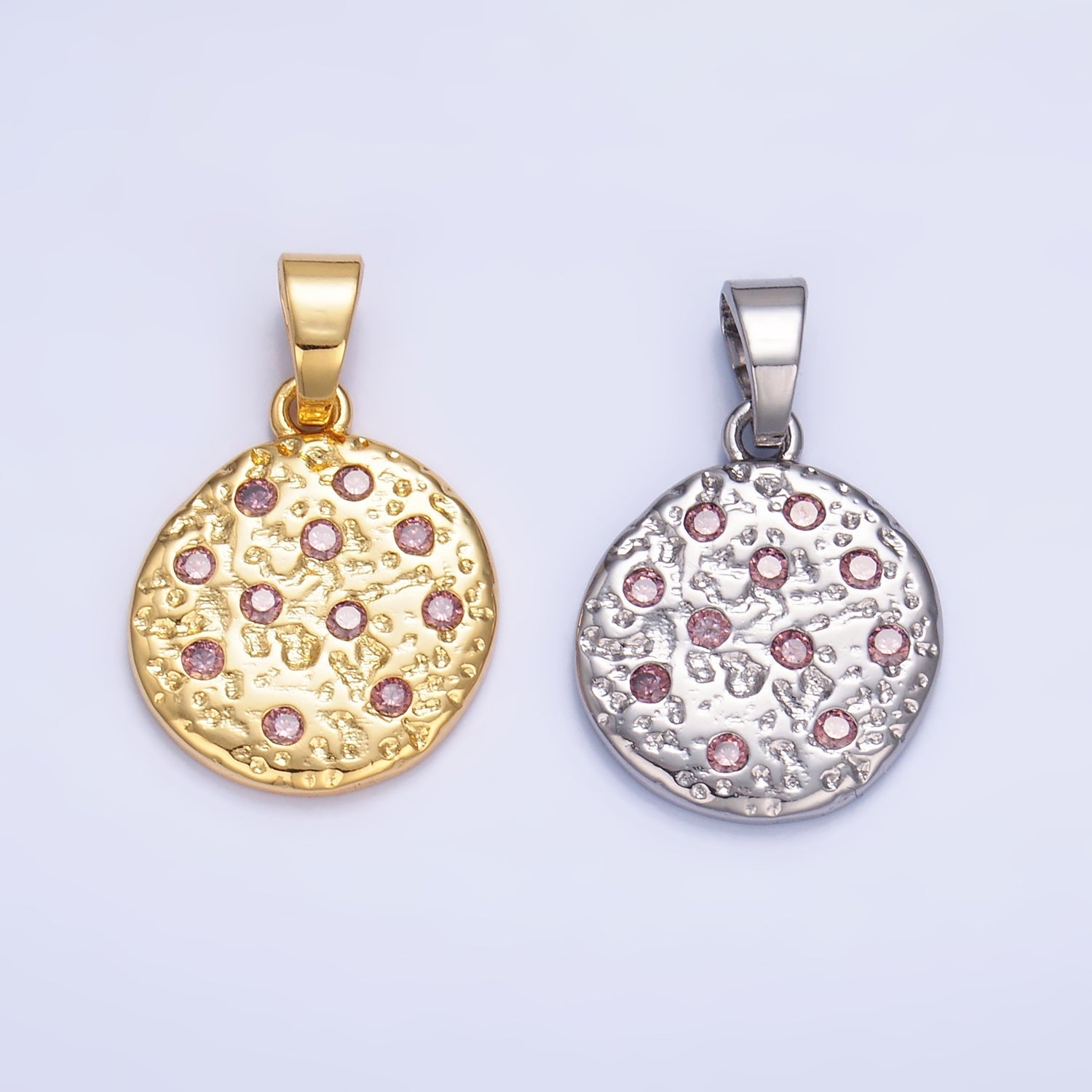 24K Gold plated Pink CZ Cookie Food Pendant in Gold & Silver | AA1428