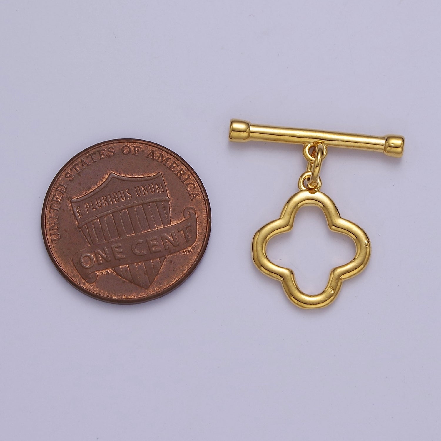 24k Gold plated Flower Toggle Clasp, Jewelry Clasp OT Clasp Findings L-702 - DLUXCA