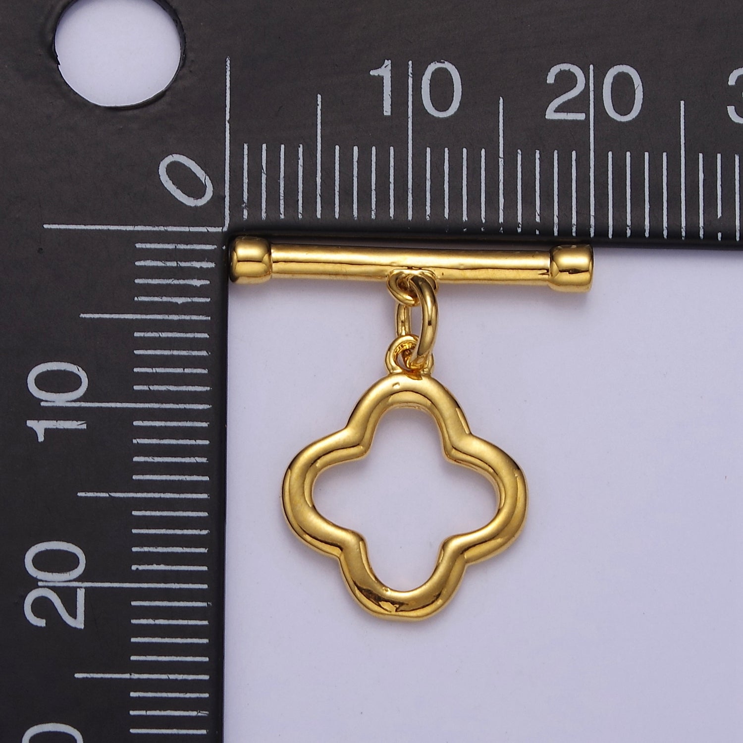 24k Gold plated Flower Toggle Clasp, Jewelry Clasp OT Clasp Findings L-702 - DLUXCA