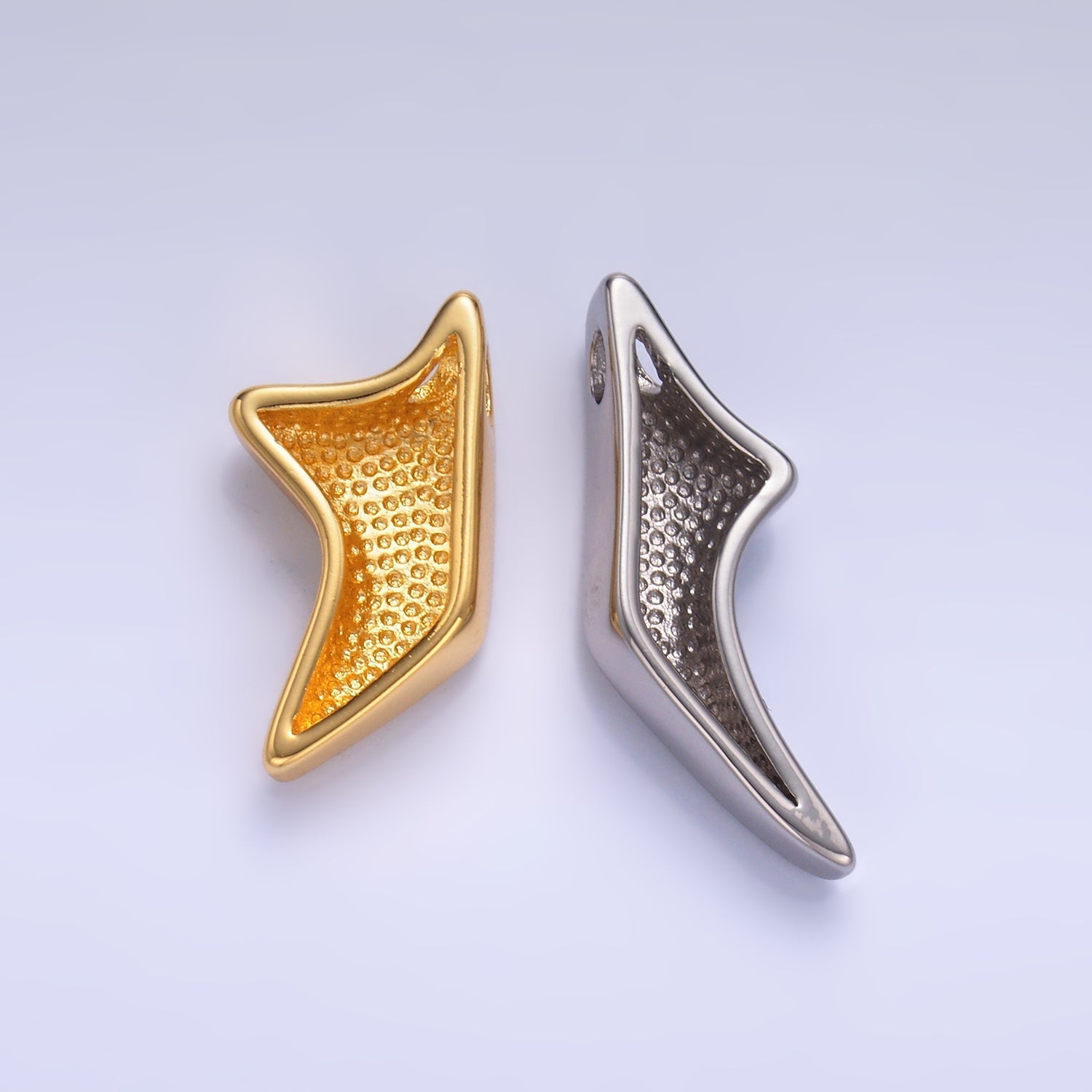 24K Gold plated Geometric Star Mixed Metal Slide Charm Set | W823