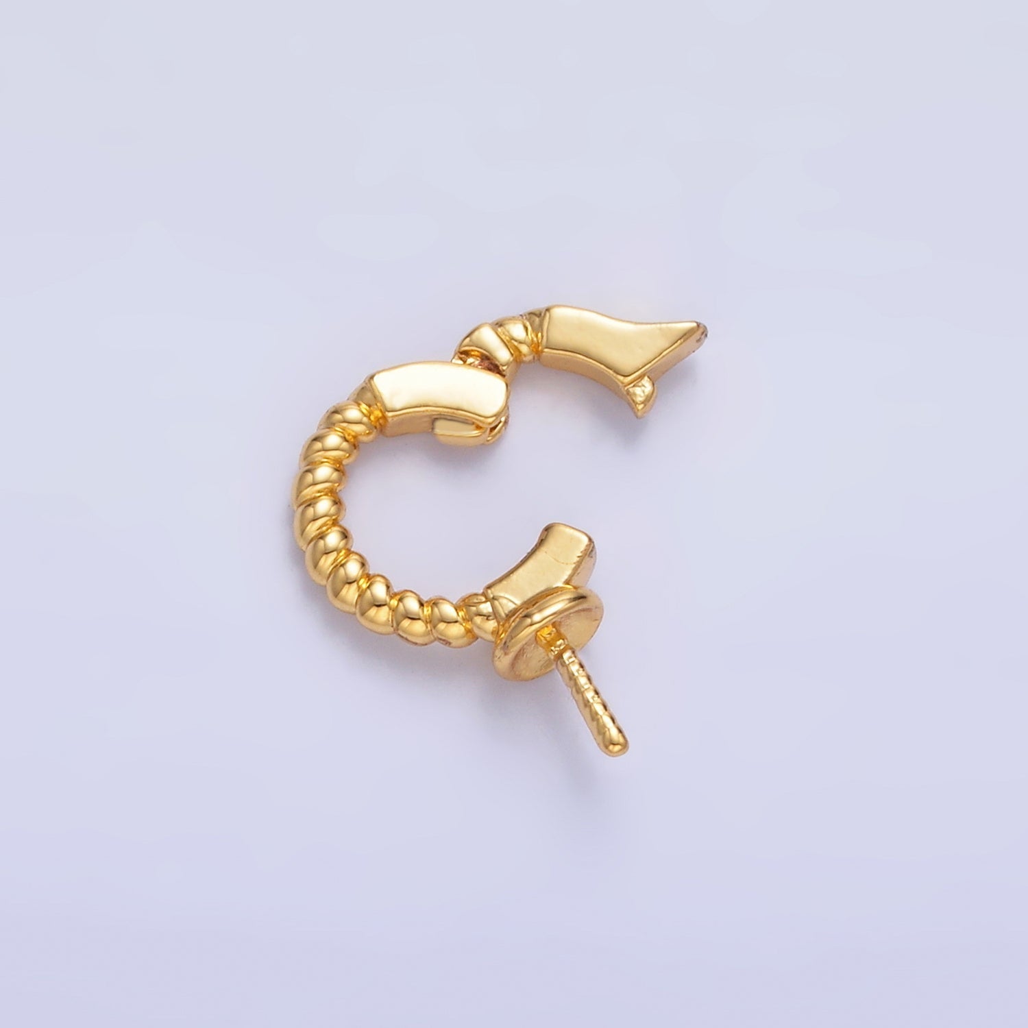 24K Gold plated Drill Beaded Snap Latch Bail Finding | Z1084