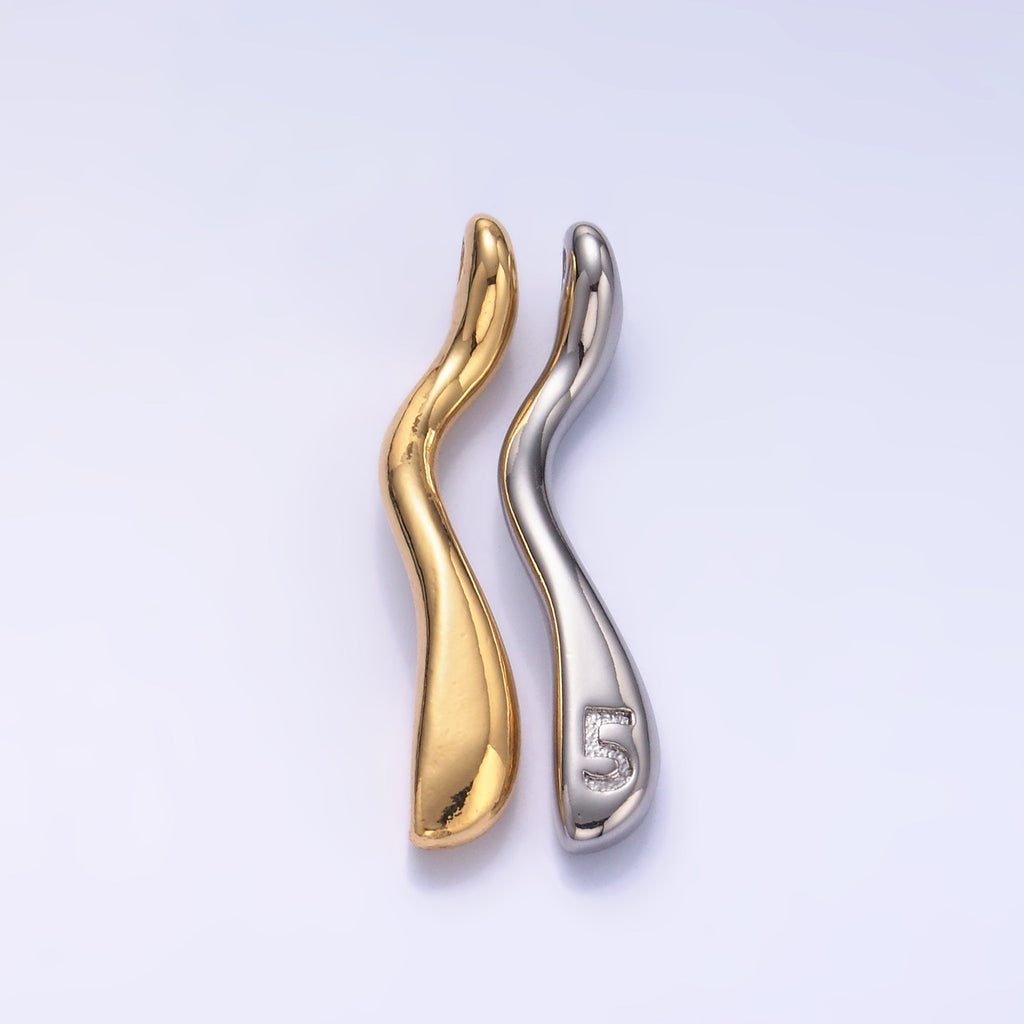 24K Gold plated Molten Drip Twirl Mixed Metal Charm Set | C875