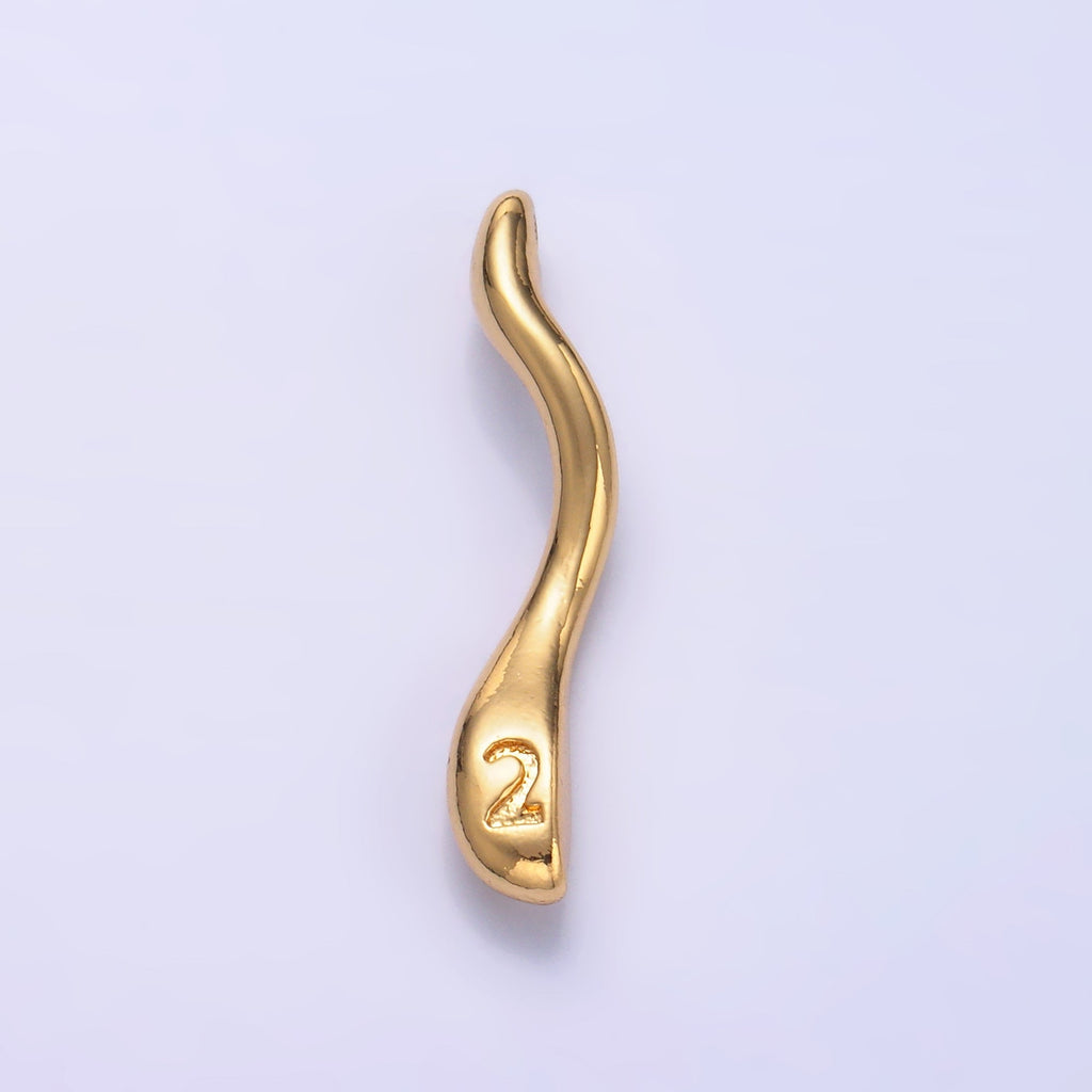 24K Gold plated Molten Drip Twirl Mixed Metal Charm Set | C875